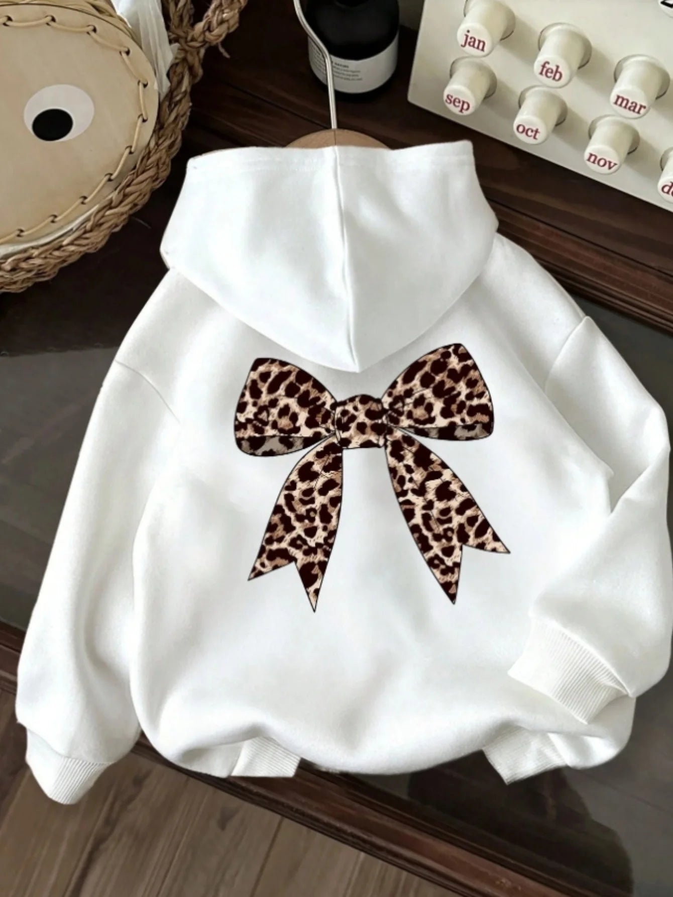 Urban Leopard Bow Pullover Sweatshirt
