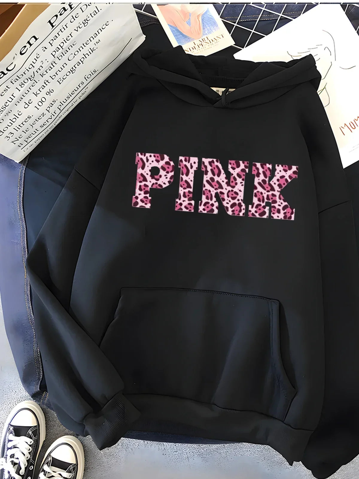 Leopard Pink Hoodie
